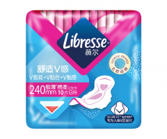 Libresse薇尔舒适V感240日用10片极薄棉柔卫生巾