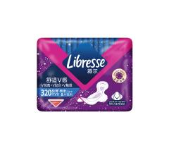 Libresse薇尔舒适V感320夜用8片极薄棉柔卫生巾