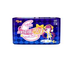 七度空间纯棉超薄420mm加长夜用4片